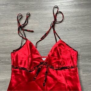 Elegant Red Satin Women's Nightgown